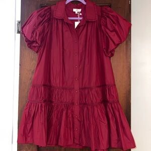 Red Puff Sleeve Dress